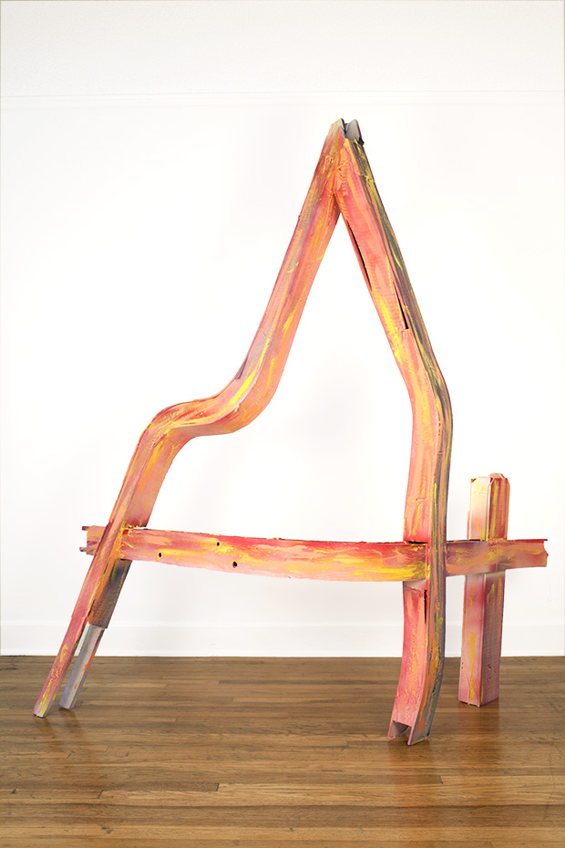 "Untitled" (Three Uprights Intersected by a Raised Beam) Wood and Paint 72"x29"x80" 2014