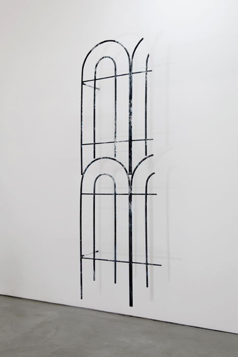 Two Thirds of a rose fence, Three Times the Size, 2014, Steal, One Shot Lettering Enamel, 96"x28"