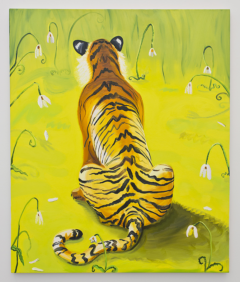 Maloof_01_Tiger_in_a_Yellow_Field_of_Sad_Flowers_2015_oil_on_canvas