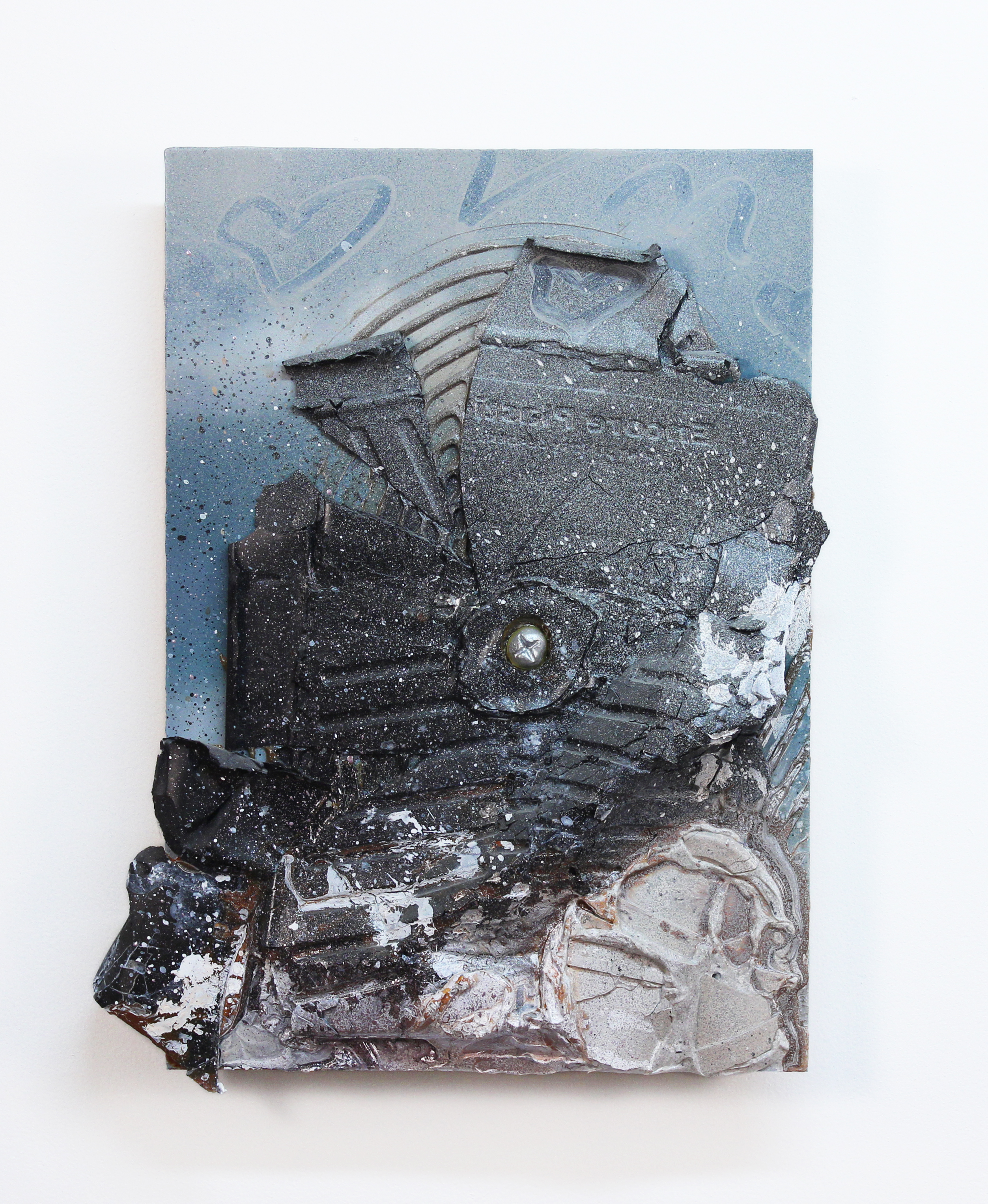 Willie_Smith-08_Dusty_Rusty_Ripped_Glued_Scattered_and_Screwed__2015_Acrylic_and_airbrushed_acrylic_on_wood_panel_and_aqua_resin_air_dried_clay_fiberglass_white_glue