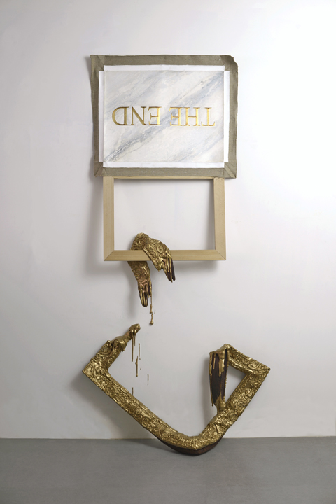 Matthew_Hansel-03_Cornerstone_The_End_2015_Deconstructed_Painting_Gold_Leaf_and_Casting_Compound