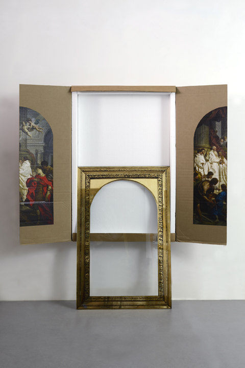 Matthew_Hansel-11_Triptych_2015_Oil_on_Cardboard_Styrofoam_Glass_and_Gold_Leaf