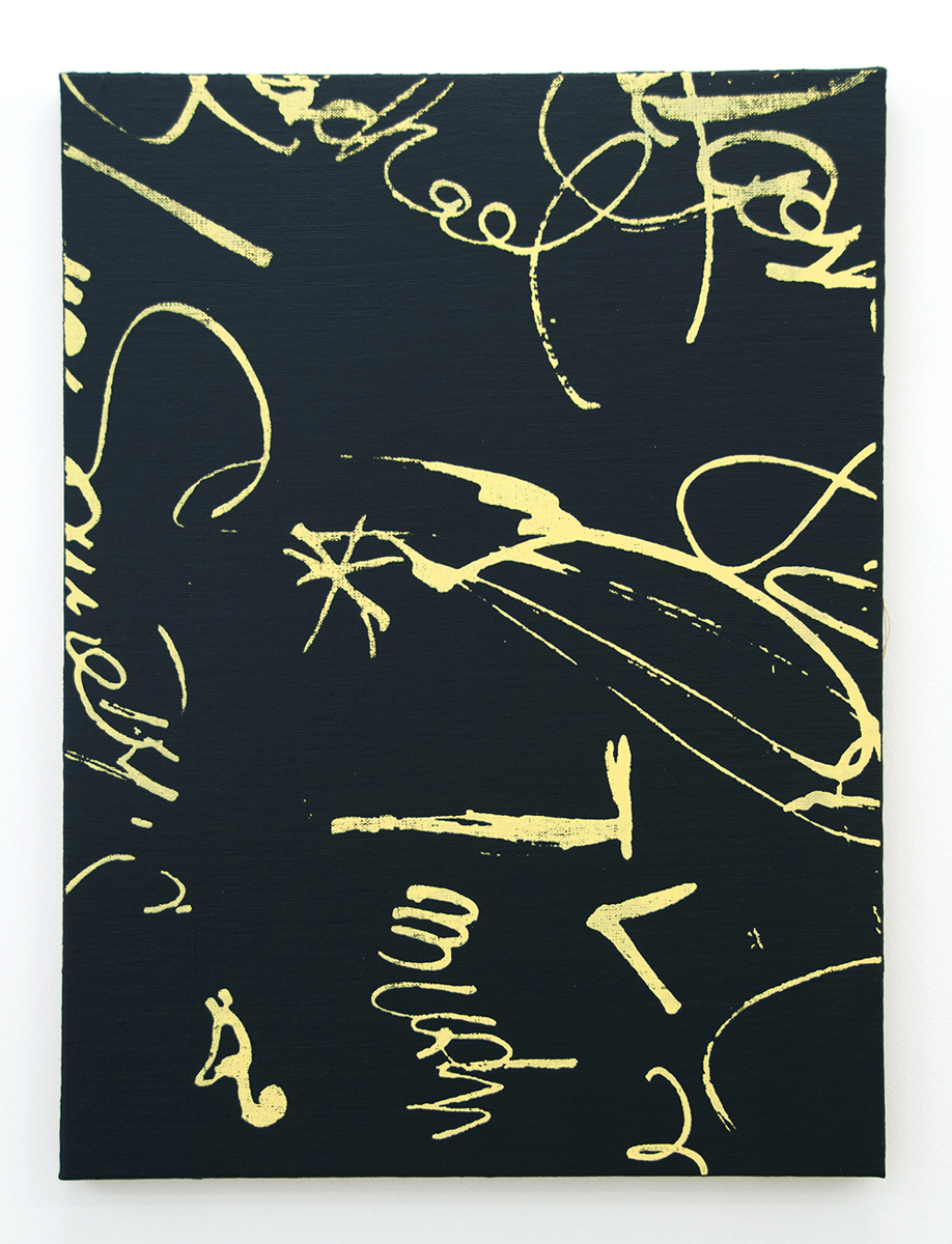 Sofia_Leiby-08_A_feathers_not_a_bird_Test_2B__2015_Acrylic_silkscreen_ink_and_chalkboard_paint_on_linen_over_panel