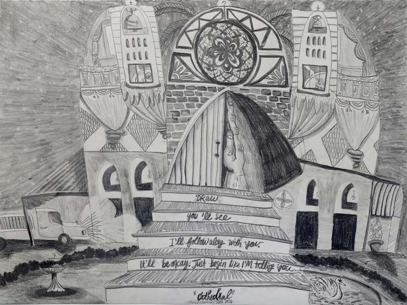 Cathedral (for Dad), 2016 Graphite on paper 18” x 24” New Haven, CT