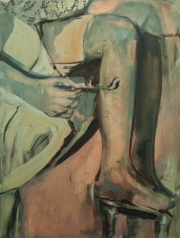 Painted Pantyhose, 2017 oil on wood 24in x 18in