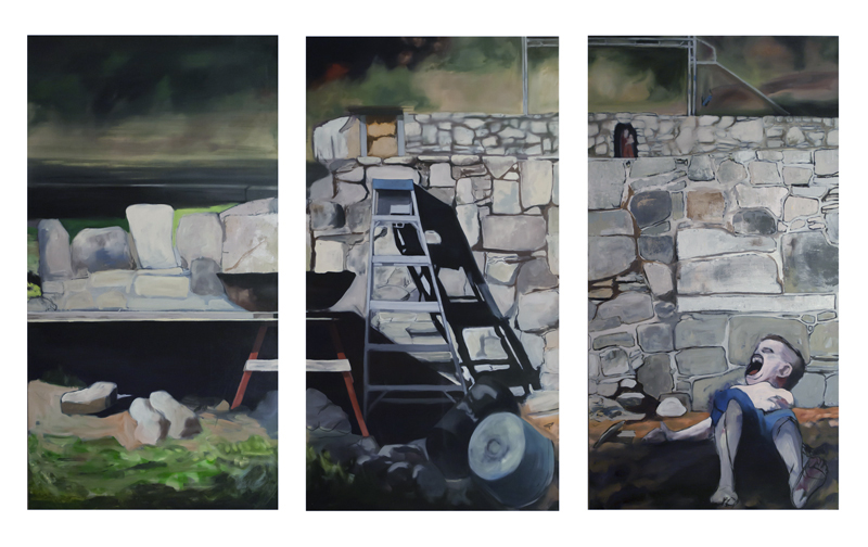 Shepherd's Hill, 2015 Oil on canvas Triptych, each painting 36 x 68 in.