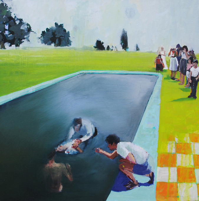 Pool Party, 2011 Oil on linen 20 x 20 in.