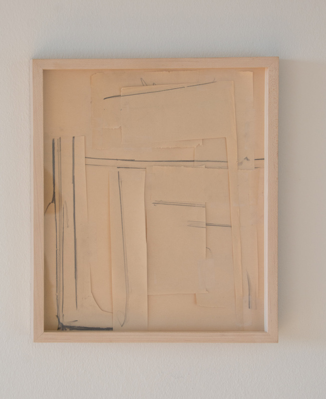 Untitled (window drawing), 2016 Newsprint, graphite, tape and frame 16” x 12” x 2”