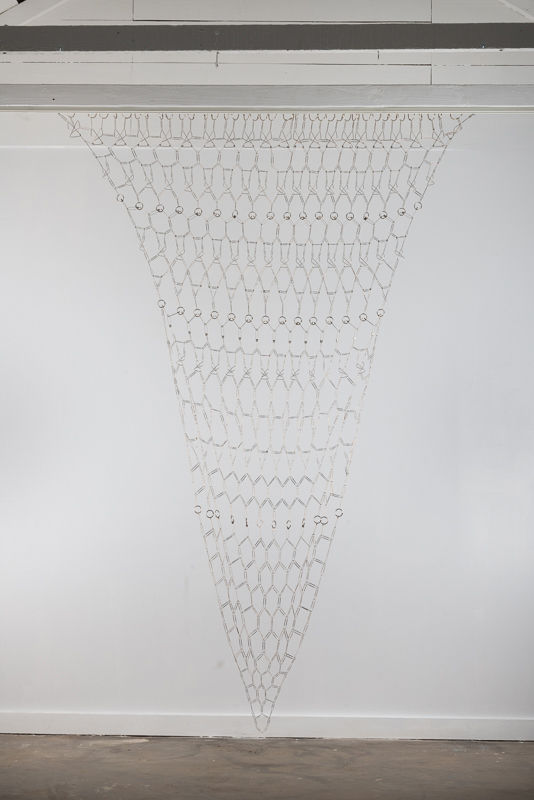 CURTAIN, 2017 PAPER CLIPS, SAFETY PINS, AND BINDER RINGS 72’’X96’’
