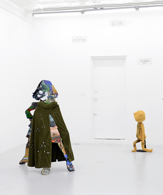 Cloak of Earthly Objects (install), Eraser Girl and Rubble Rock, 2015