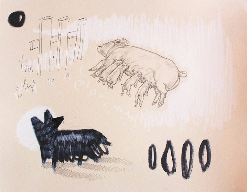 Dog Thing Gazes at Pig, 2019