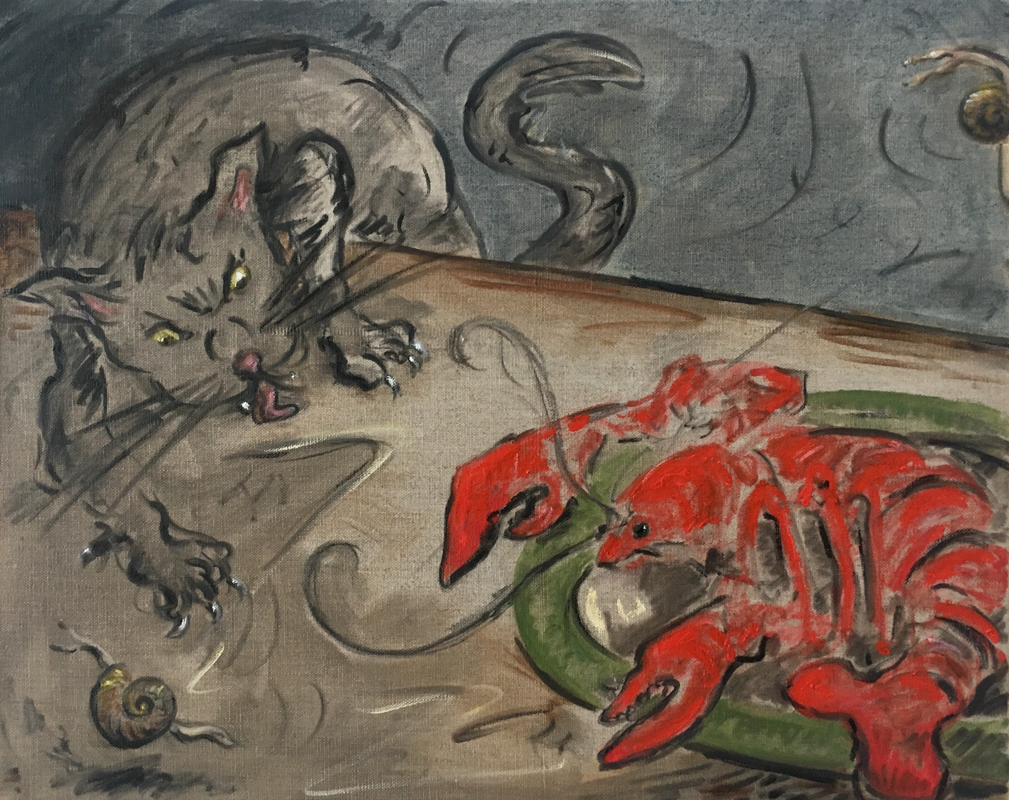 Cat with Lobster and Snails, 2019